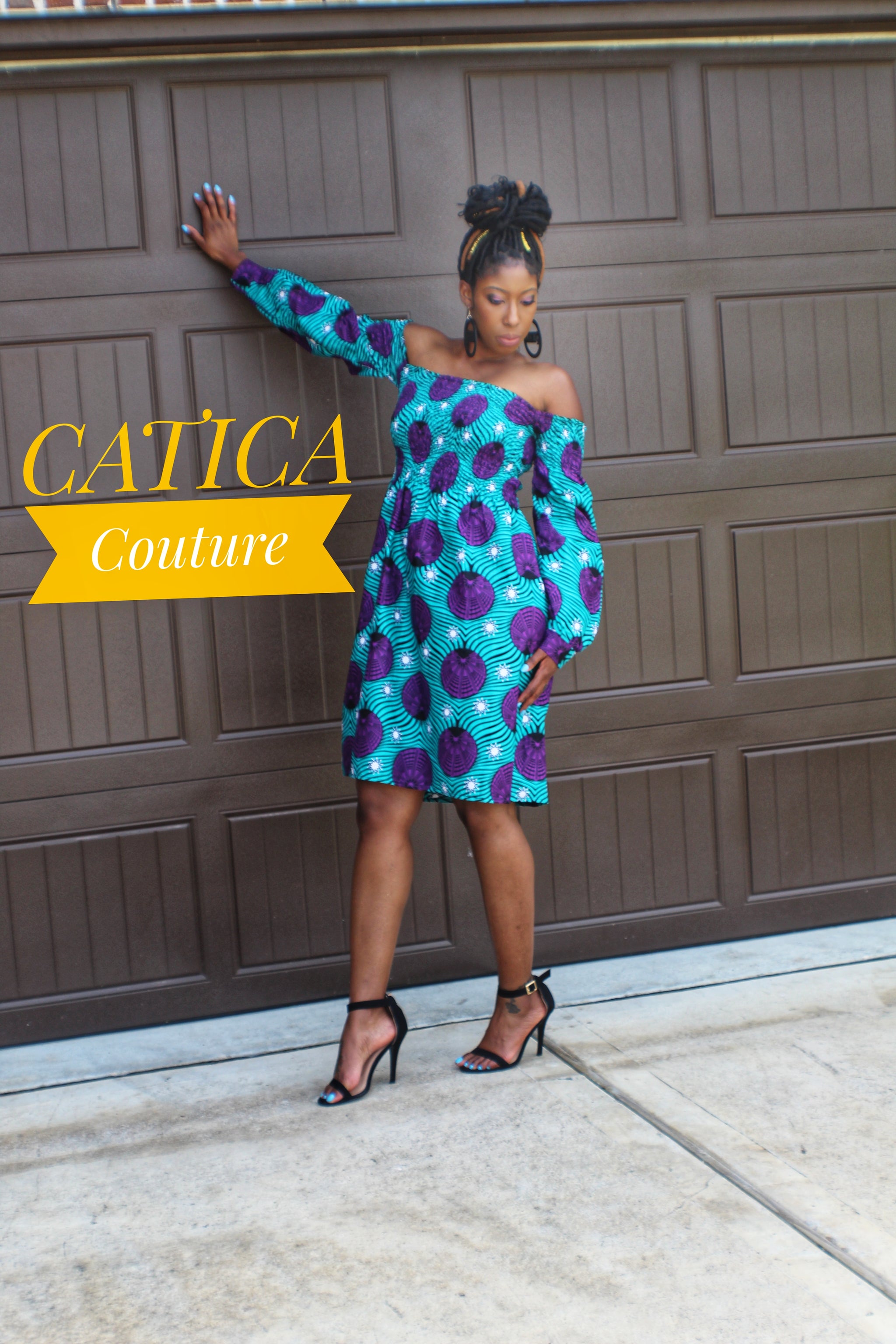 The Harmony Elastic Ankara Dress CATICA Couture